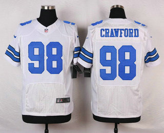 Men's Dallas Cowboys #98 Tyrone Crawford White Road NFL Nike Elite Jersey