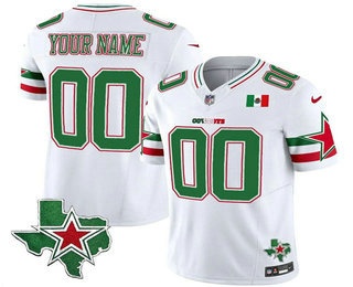 Men's Dallas Cowboys Active Player Custom White 2025 FUSE Mexico Vapor Limited Stitched Jersey