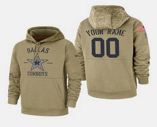 Men's Dallas Cowboys Custom 2019 Salute to Service Sideline Therma Pullover Hoodie