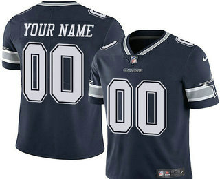 Men's Dallas Cowboys Custom Vapor Untouchable Navy Blue Team Color NFL Nike Limited Jersey