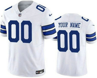 Men's Dallas Cowboys Customized Limited White FUSE Vapor Jersey