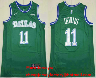 Men's Dallas Mavericks #11 Kyrie Irving Green Classic Sponsor Stitched Swingman Jersey