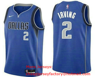 Men's Dallas Mavericks #2 Kyrie Irving Blue Icon Heat Press Jersey