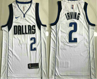 Men's Dallas Mavericks #2 Kyrie Irving White 2023 NBA AU Stitched Jersey