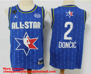 Men's Dallas Mavericks #2 Luka Doncic Blue Jordan Brand 2020 All-Star Game Swingman Stitched NBA Jersey