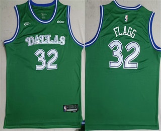 Men's Dallas Mavericks #32 Cooper Flagg Green 2025 Classic Edition Stitched Basketball Jersey