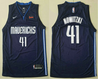 Men's Dallas Mavericks #41 Dirk Nowitzki NEW Navy Blue 2020 NBA Swingman 5miles Stitched NBA Jersey