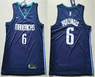 Men's Dallas Mavericks #6 Kristaps Porzingis NEW Navy Blue 2020 NBA Swingman Stitched NBA Jersey