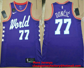Men's Dallas Mavericks #77 Luka Doncic 2020 All-Star World Swingman Nike Printed NBA Jersey