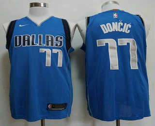 Men's Dallas Mavericks #77 Luka Doncic Light Blue 2017-2018 Nike Authentic Stitched NBA Jersey