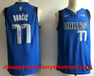 Men's Dallas Mavericks #77 Luka Doncic Light Blue 2017-2018 Nike Swingman 5miles Stitched NBA Jersey