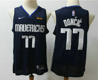 Men's Dallas Mavericks #77 Luka Doncic NEW Navy Blue 2020 NBA Swingman 5miles Stitched NBA Jersey