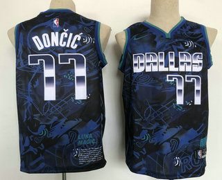 Men's Dallas Mavericks #77 Luka Doncic Navy Blue MPV Nike 2020 Swingman Stitched NBA Jersey