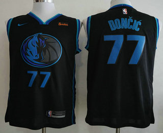 Men's Dallas Mavericks #77 Luka Doncic New Black 2019 City Edition NBA Swingman 5miles Stitched NBA Jersey