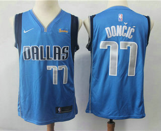 Men's Dallas Mavericks #77 Luka Doncic New Light Blue 2019 NBA Swingman 5miles Stitched NBA Jersey