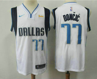 Men's Dallas Mavericks #77 Luka Doncic New White 2019 NBA Swingman 5miles Stitched NBA Jersey