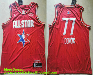 Men's Dallas Mavericks #77 Luka Doncic Red Jordan Brand 2020 All-Star Game Swingman Stitched NBA Jersey