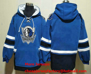 Men's Dallas Mavericks Blank NEW Blue Pocket Stitched NBA Pullover Hoodie
