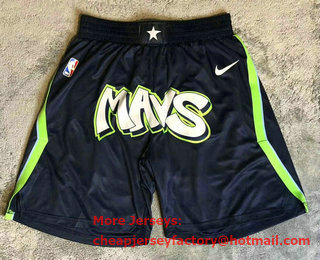 Men's Dallas Mavericks Blue With Mavs Nike Swingman Printed NBA Shorts