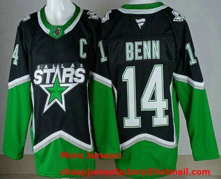 Men's Dallas Stars #14 Jamie Benn Black Authentic Jersey