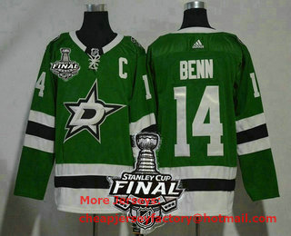 Men's Dallas Stars #14 Jamie Benn Green 2020 Stanley Cup Final Patch With C Patch Adidas Stitched NHL Jersey
