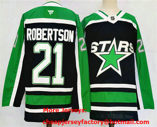 Men's Dallas Stars #21 Jason Robertson Black 2025 Reverse Retro Stitched Jersey