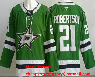 Men's Dallas Stars #21 Jason Robertson Green Authentic Jersey