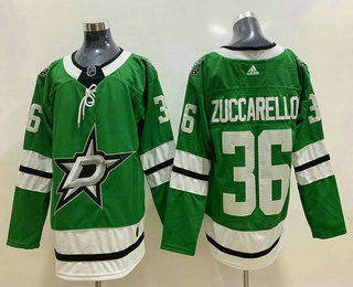 Men's Dallas Stars #36 Mats Zuccarello Green Adidas Stitched NHL Jersey