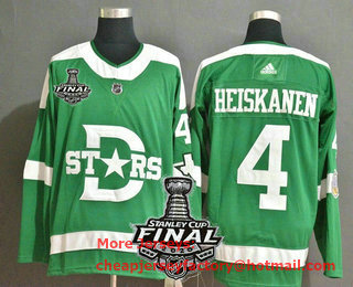 Men's Dallas Stars #4 Miro Heiskanen Green 2020 Stanley Cup Final Patch Winter Classic adidas Hockey Stitched NHL Jersey