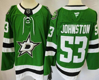 Men's Dallas Stars #53 Wyatt Johnston Green Authentic Jersey