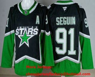 Men's Dallas Stars #91 Tyler Seguin Black Authentic Jersey