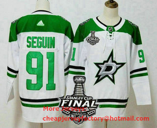Men's Dallas Stars #91 Tyler Seguin White 2020 Stanley Cup Final Patch Adidas Stitched NHL Jersey