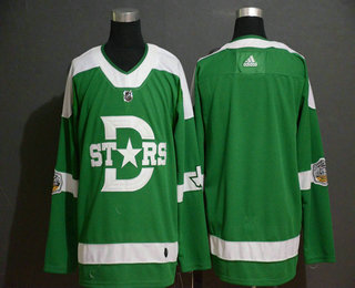 Men's Dallas Stars Blank Green 2020 Winter Classic adidas Hockey Stitched NHL Jersey