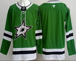 Men's Dallas Stars Blank Green Authentic Jersey