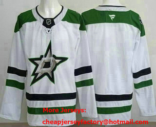 Men's Dallas Stars Blank White Authentic Jersey