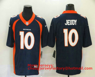 Men's Denver Broncos #10 Jerry Jeudy Navy Blue 2020 Vapor Untouchable Stitched NFL Nike Limited Jersey