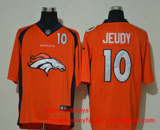 Men's Denver Broncos #10 Jerry Jeudy Orange 2020 Big Logo Number Vapor Untouchable Stitched NFL Nike Fashion Limited Jersey