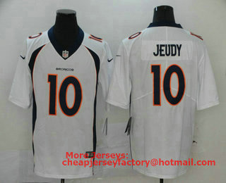 Men's Denver Broncos #10 Jerry Jeudy White 2020 Vapor Untouchable Stitched NFL Nike Limited Jersey