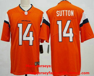 Men's Denver Broncos #14 Courtland Sutton Limited Orange Vapor Jersey