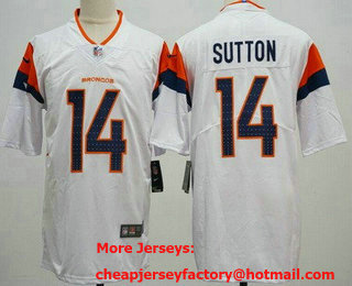 Men's Denver Broncos #14 Courtland Sutton Limited White Vapor Jersey