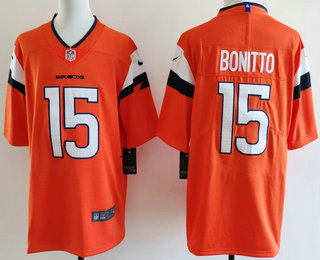 Men's Denver Broncos #15 Nik Bonitto Limited Orange Vapor Jersey