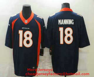 Men's Denver Broncos #18 Peyton Manning Navy Blue 2017 Vapor Untouchable Stitched NFL Nike Limited Jersey
