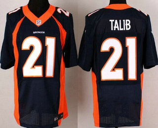 Men's Denver Broncos #21 Aqib Talib Navy Blue Alternate NFL Nike Elite Jersey
