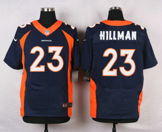 Men's Denver Broncos #23 Ronnie Hillman Navy Blue Alternate NFL Nike Elite Jersey