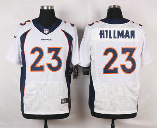 Men's Denver Broncos #23 Ronnie Hillman White Road NFL Nike Elite Jersey