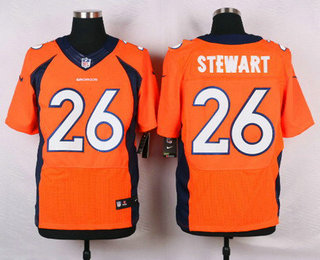 Men's Denver Broncos #26 Darian Stewart Orange Team Color NFL Nike Elite Jersey