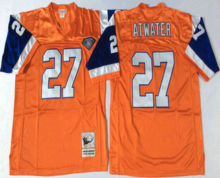 Men's Denver Broncos #27 Steve Atwater Orange Throwback Jersey by Mitchell & Ness