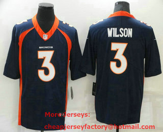 Men's Denver Broncos #3 Russell Wilson Navy Blue 2022 Vapor Untouchable Stitched NFL Nike Limited Jersey