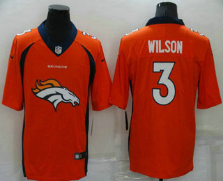 Men's Denver Broncos #3 Russell Wilson Orange 2020 Big Logo Number Vapor Untouchable Stitched NFL Nike Fashion Limited Jersey