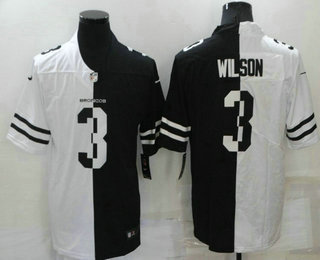 Men's Denver Broncos #3 Russell Wilson White Black Peaceful Coexisting 2020 Vapor Untouchable Stitched NFL Nike Limited Jersey